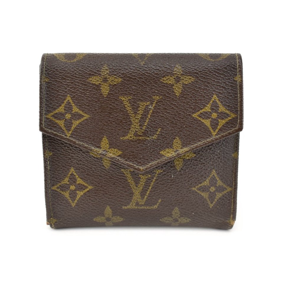LOUIS VUITTON: Brown, "LV" Logo, Medium Folding Wallet (wv)